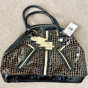 ISO Betsey Johnson black & gold dome bag